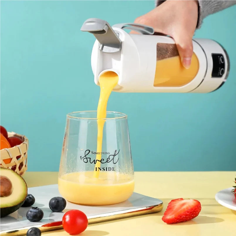 Portable 10-Blade Fruit Juicer with 450Ml Capacity, 3-Speed USB Rechargeable Blender for Smoothies and Ice Crushing